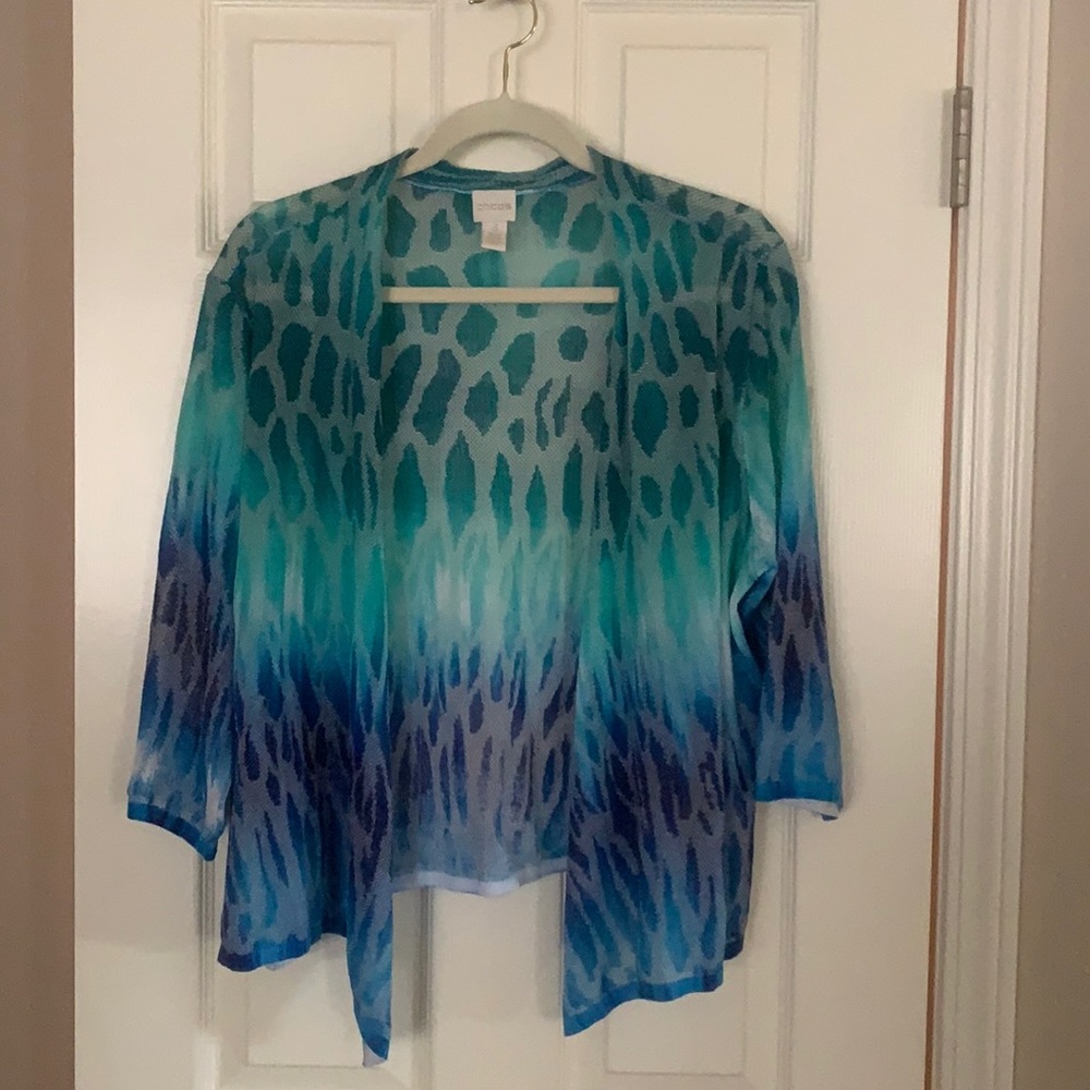 Chico’s Blue Green Purple Top XL